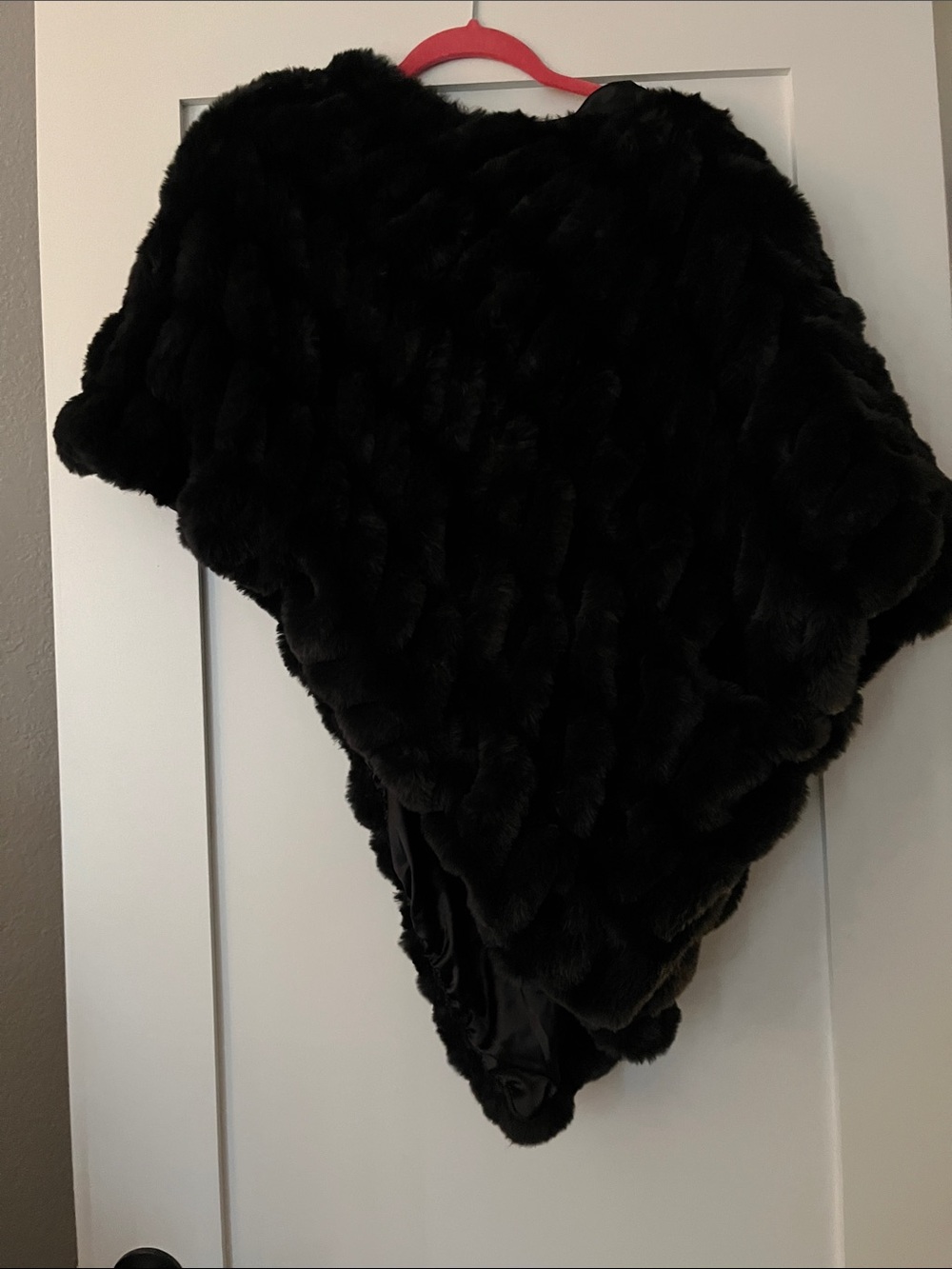 La Fiorentina Black Faux Fur Cape